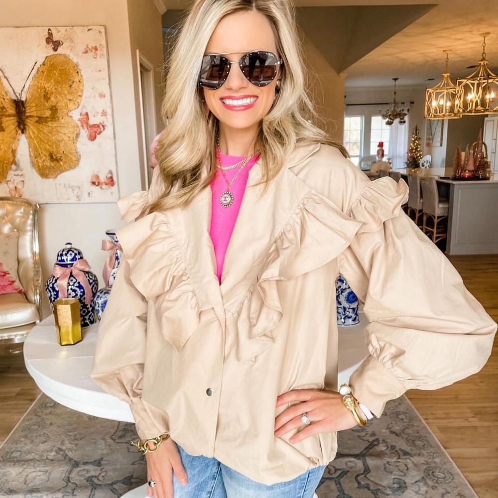 Ruffle peplum jacket